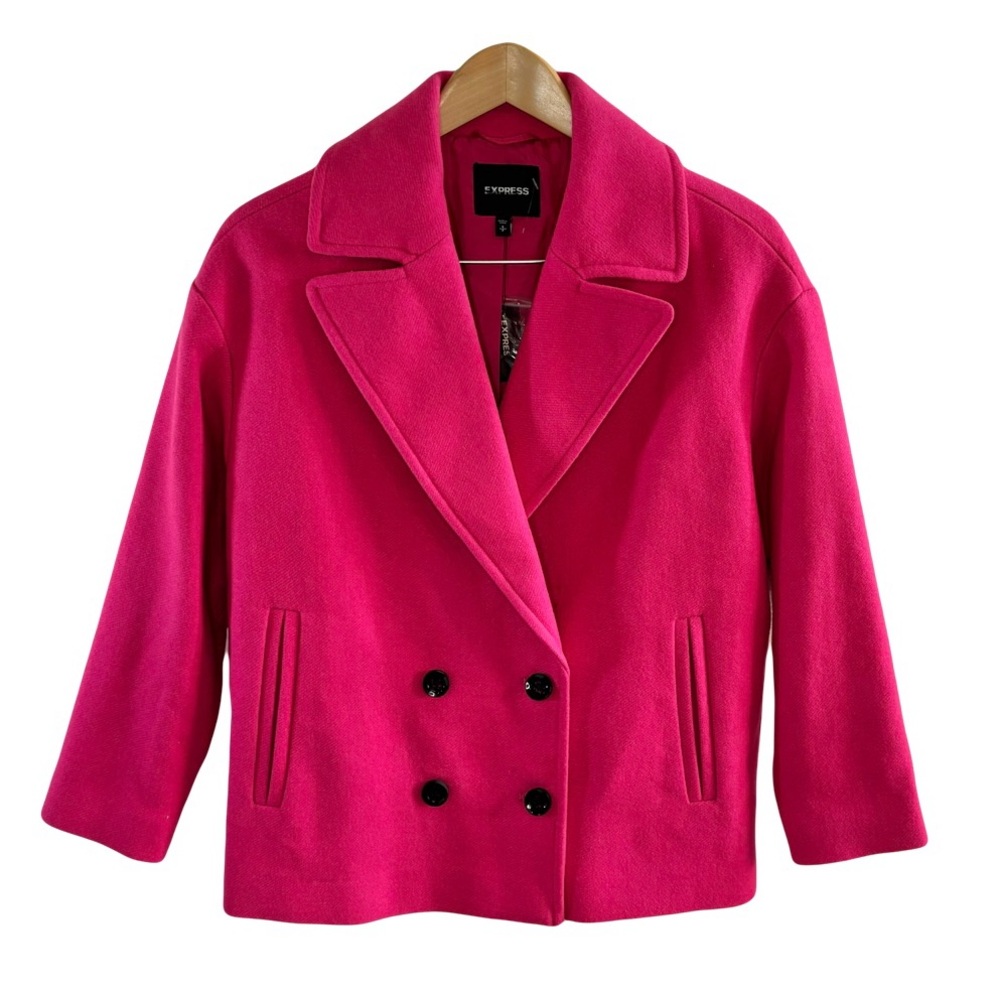 Express Womens Pink Peacoat Size Small New With Tags